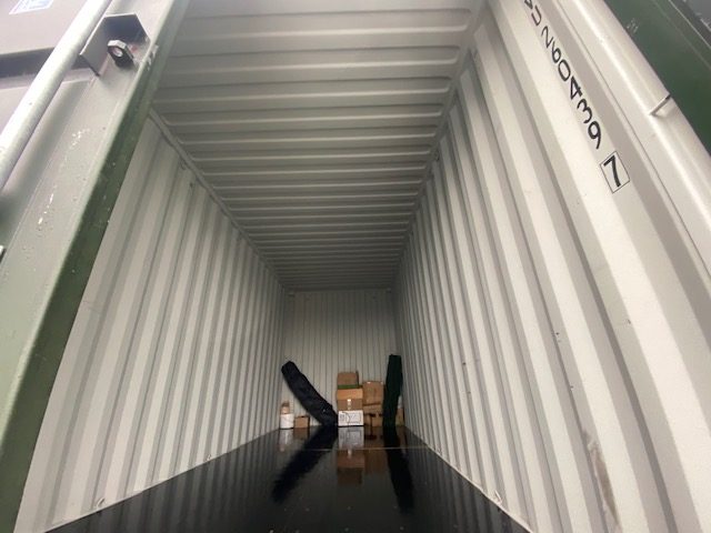 a 20 foot hi cube shipping container interior