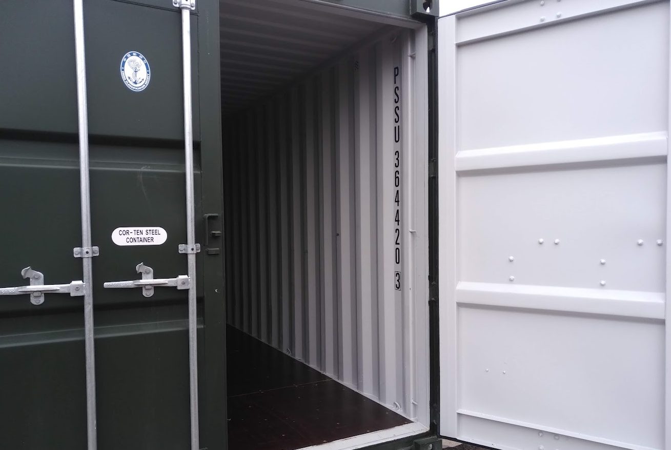 an empty shipping container