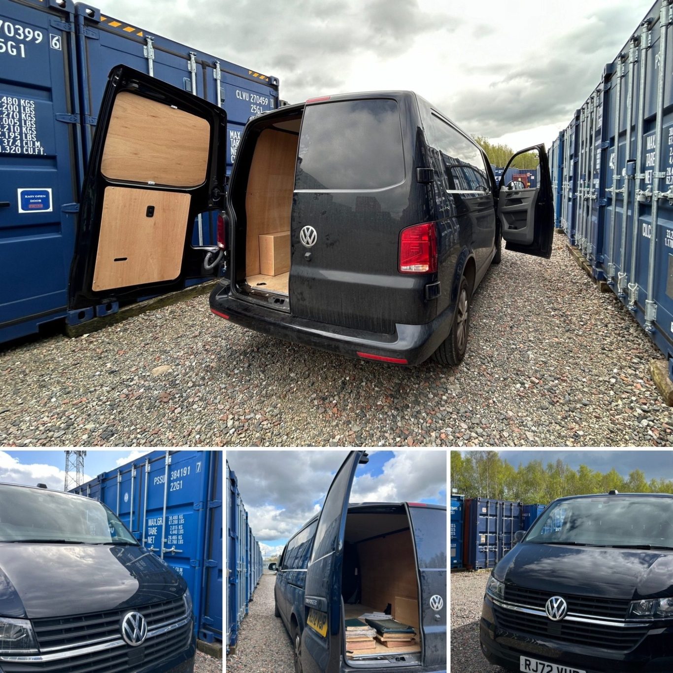 vans unloading into storage units