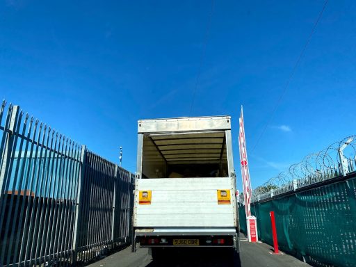 a white van ready to unload