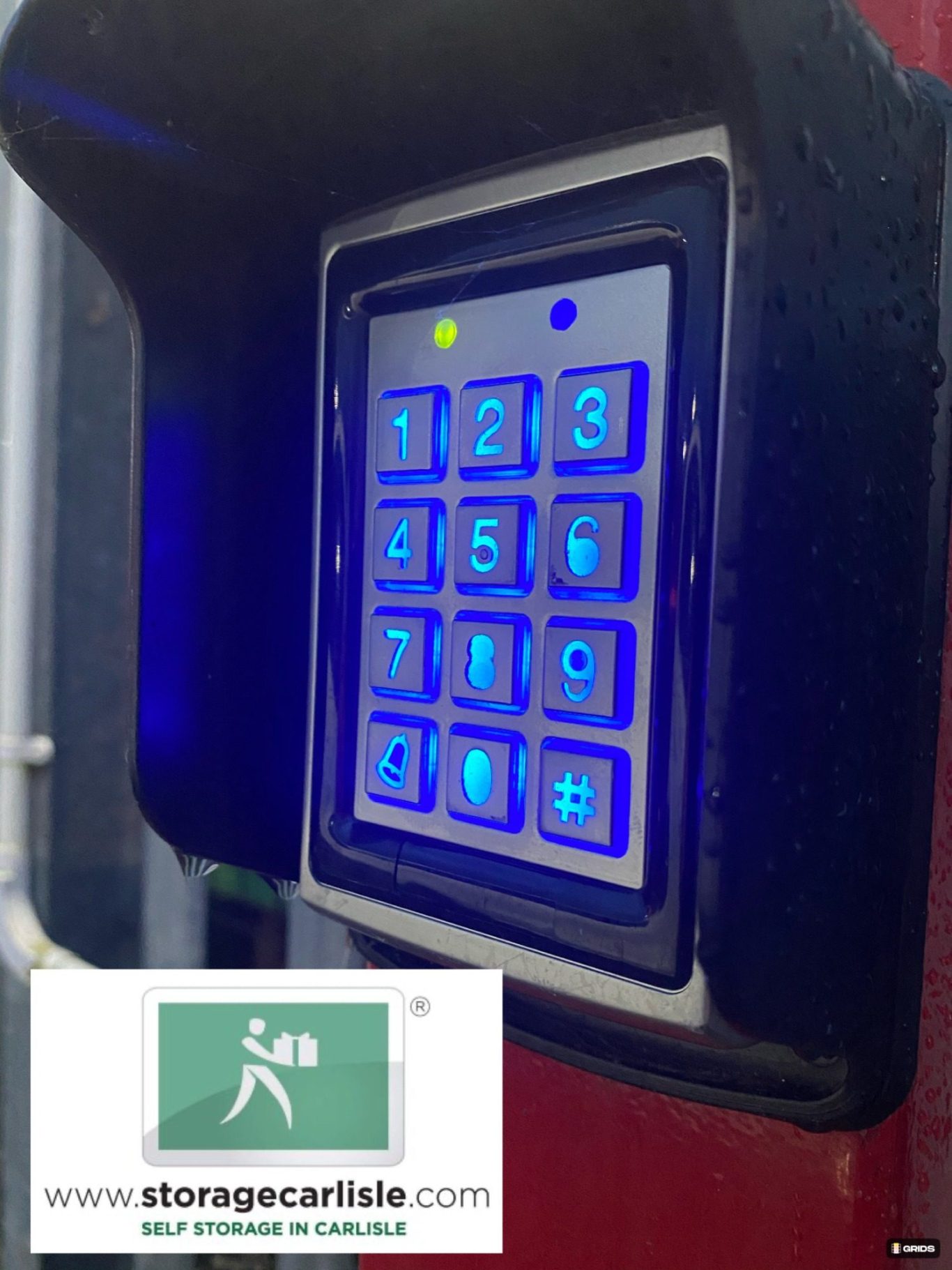 digital entry system keypad onto storage site