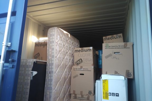 boxes inside a storage locker