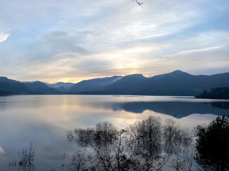 keswick lake scene in cumbria