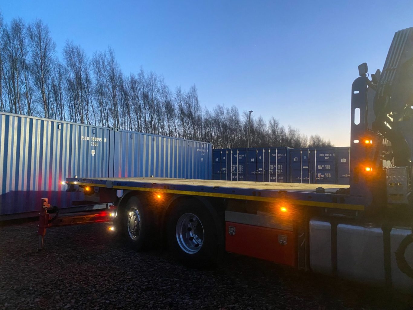 hiab lorry delivered container unit