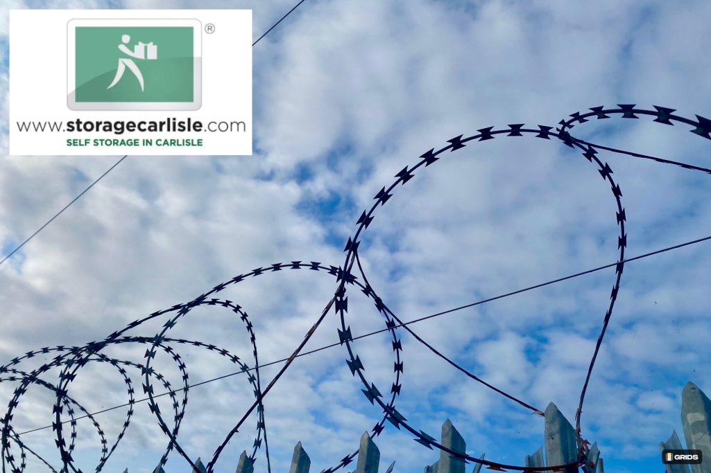 razor wire on a self storage depot fence