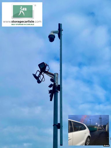 CCTV camera and lights on lamp post