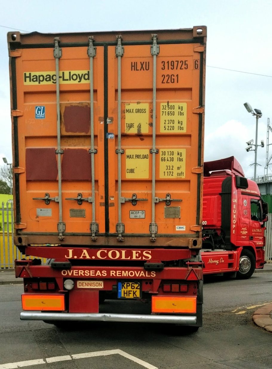 overseas removal lorry