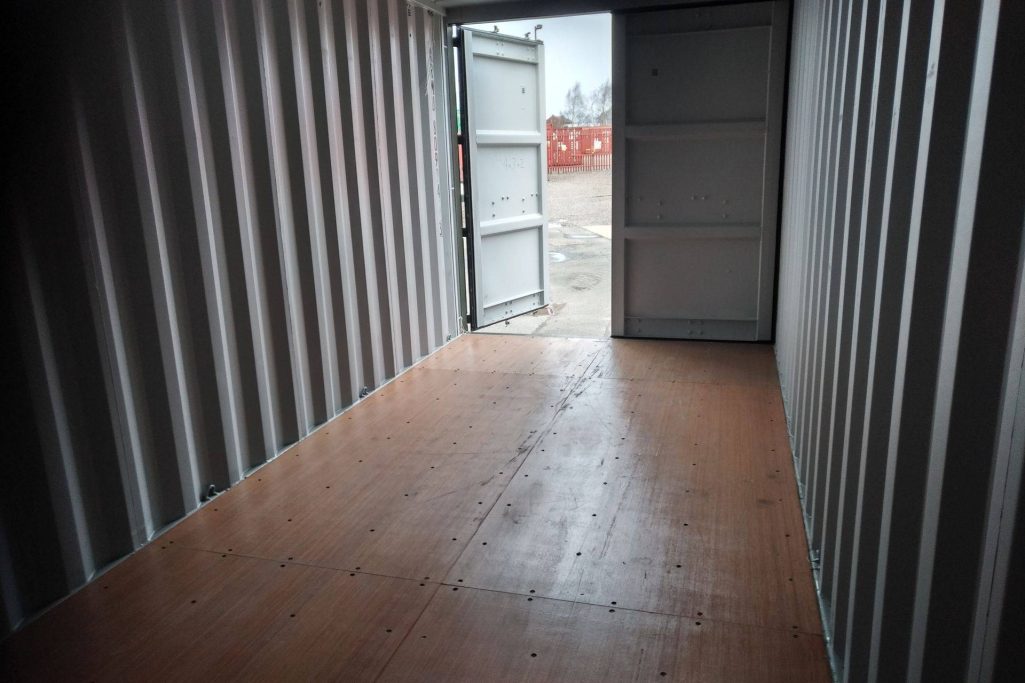 Immaculate 20 foot ISO shipping container interior