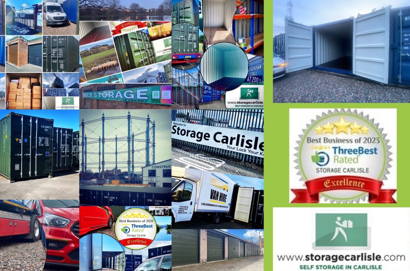 different sized shipping container storage units