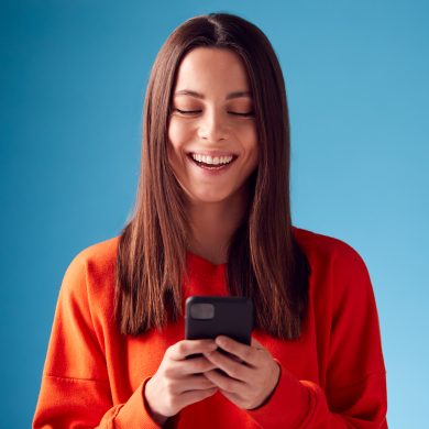 lady using a smart phone