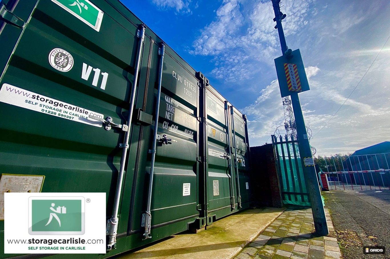 a storage facility with shipping containers