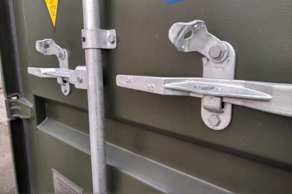 locking mechanism of a shipping container