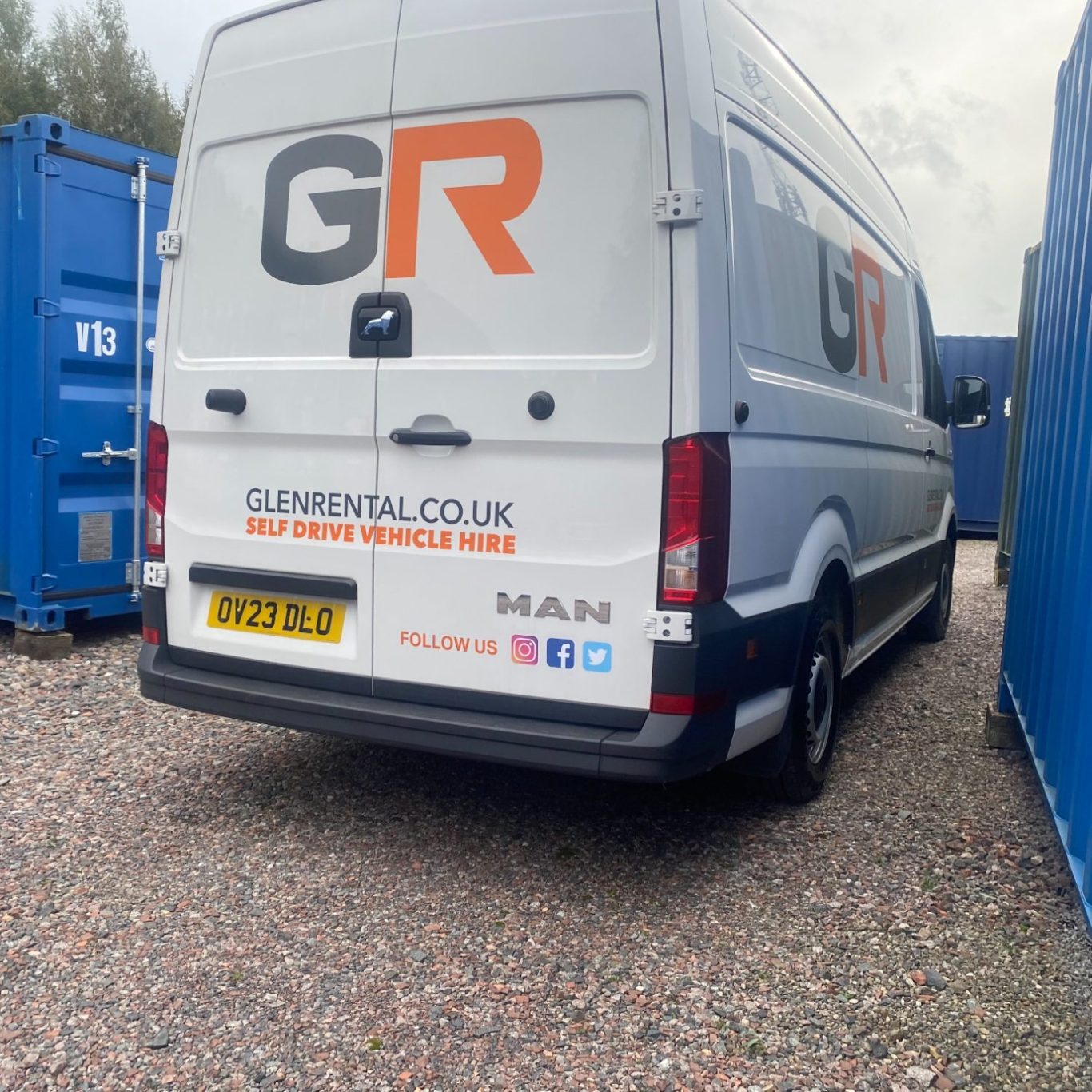 a removal van driving onto a self storage facility