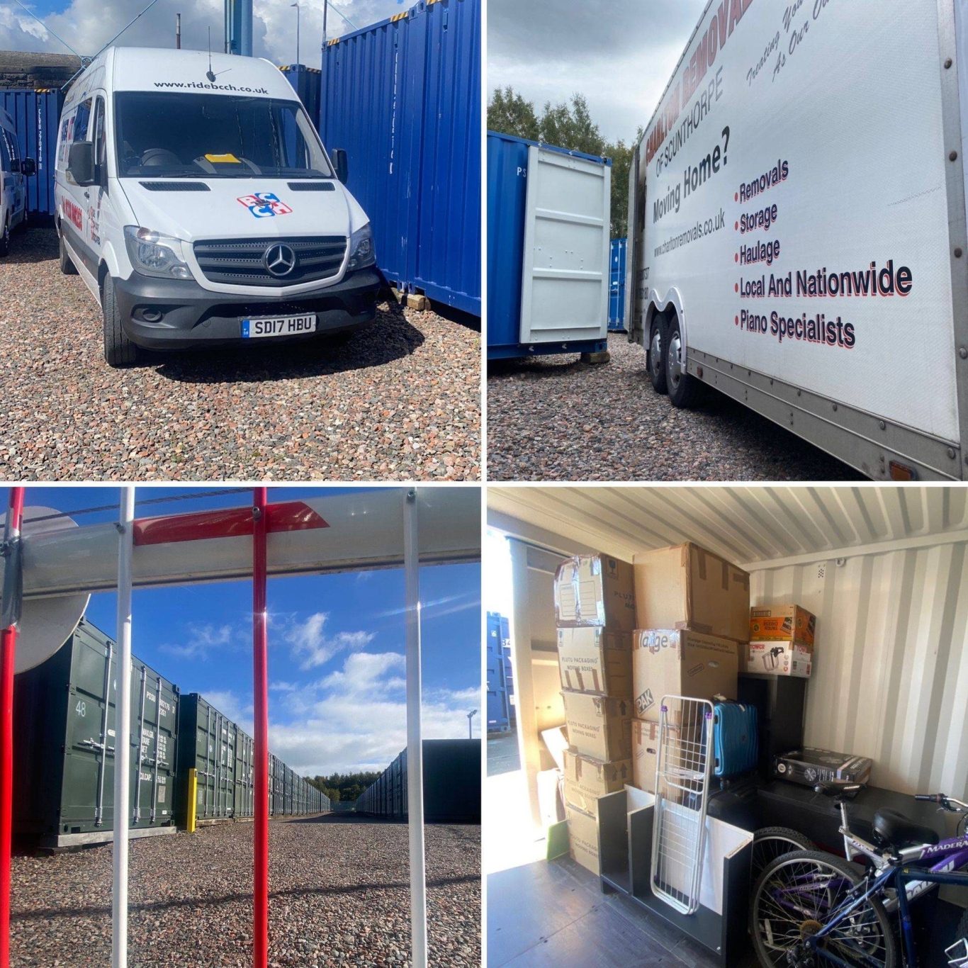 vans on a storage facility