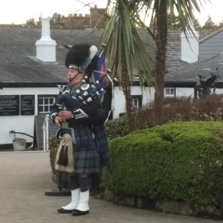 bagpipe player in Gretna Green