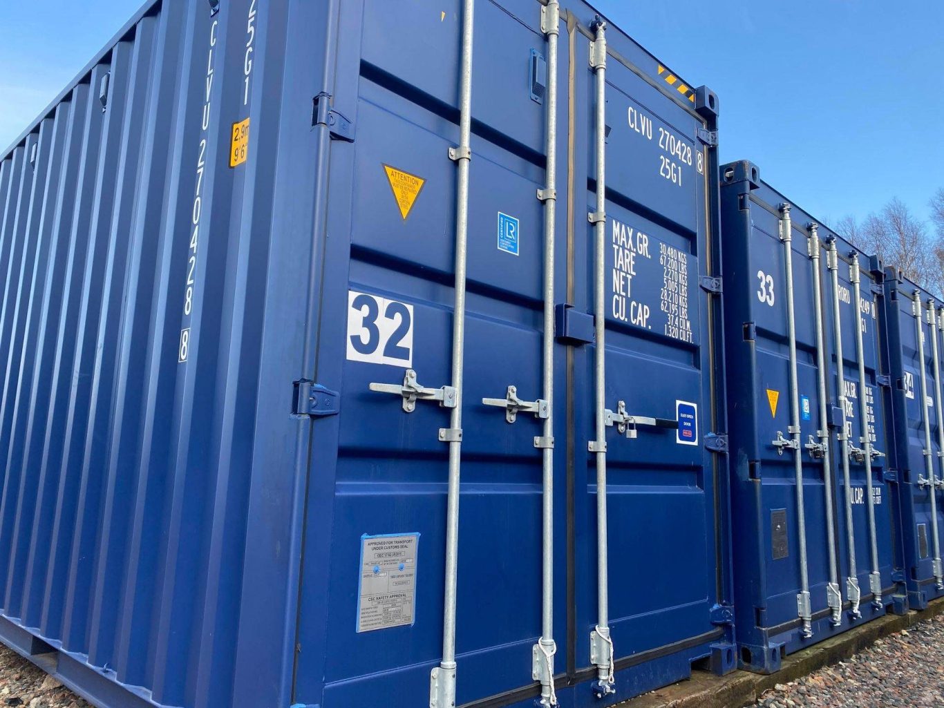 20 foot blue one trip hi cube shipping container