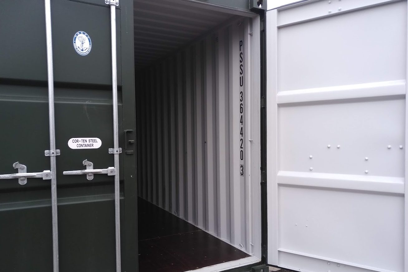 an empty shipping container