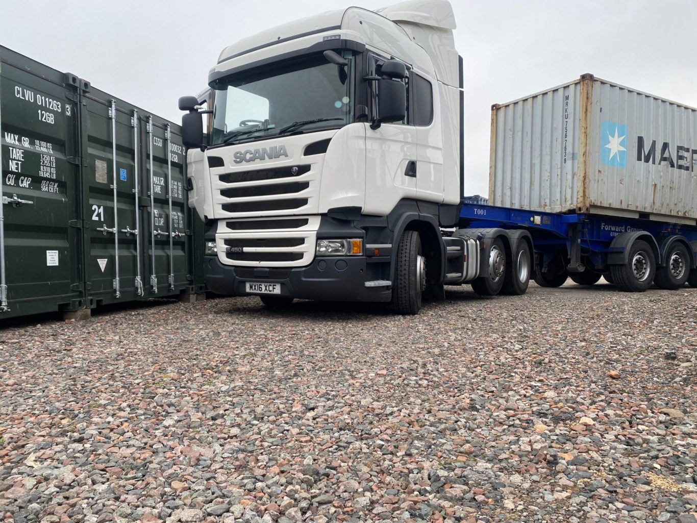 HGV delivering a shipping container to Rome Street Depot