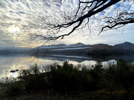 mountains at dusk in cumbria