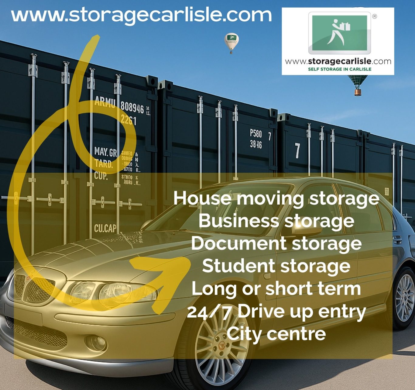 Storage options for house moves, business, documents, and student needs in the city centre.