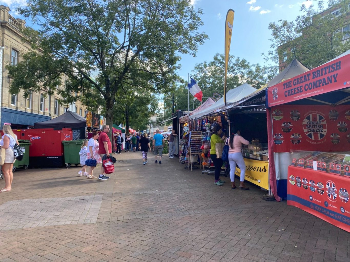 Carlisle City Centre showing Continental open market