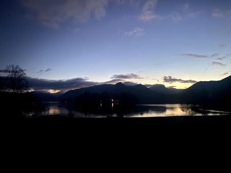 mountains at night time