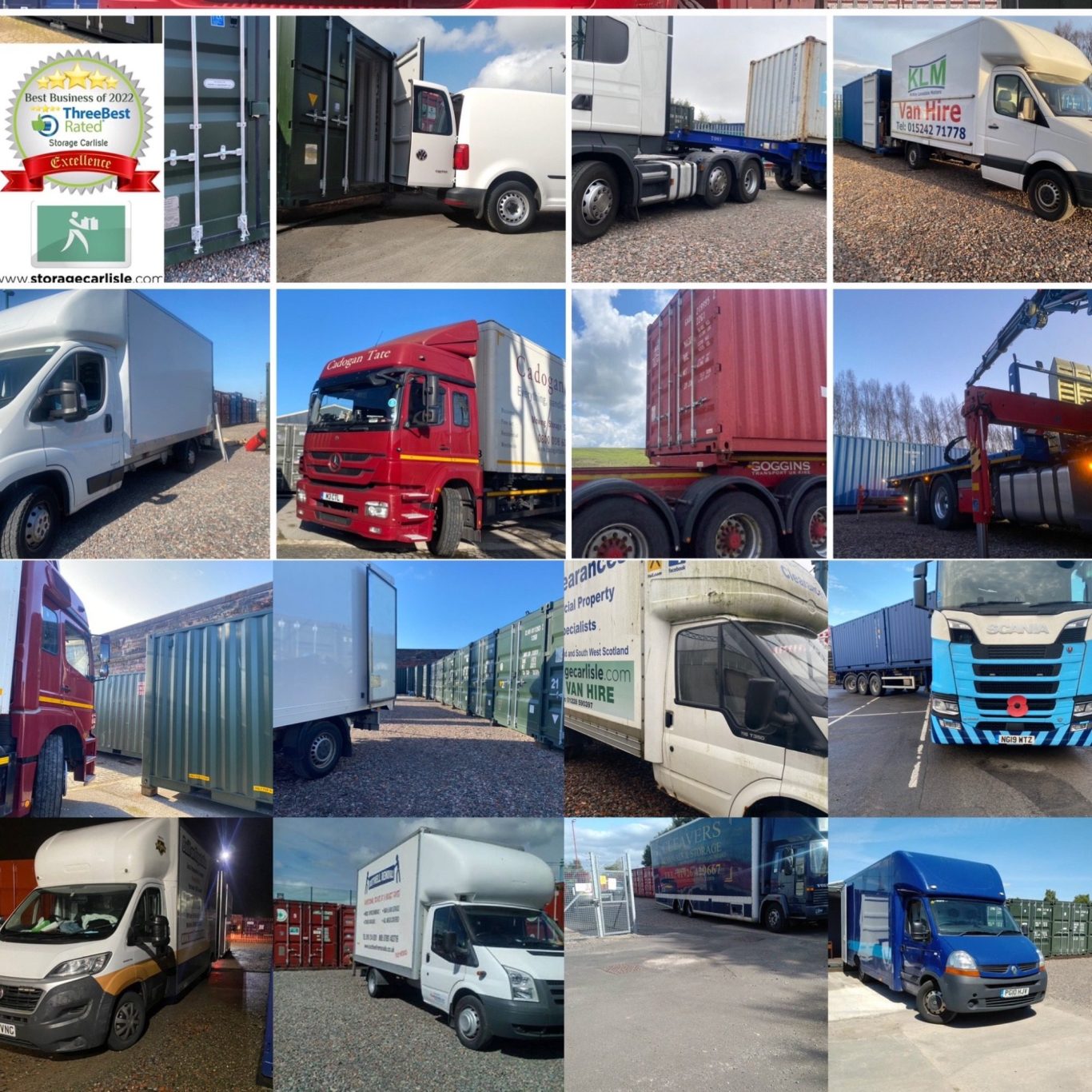 lorries and vans unloading