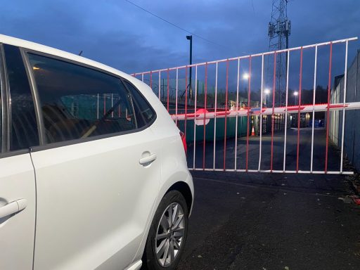 car at a barrier