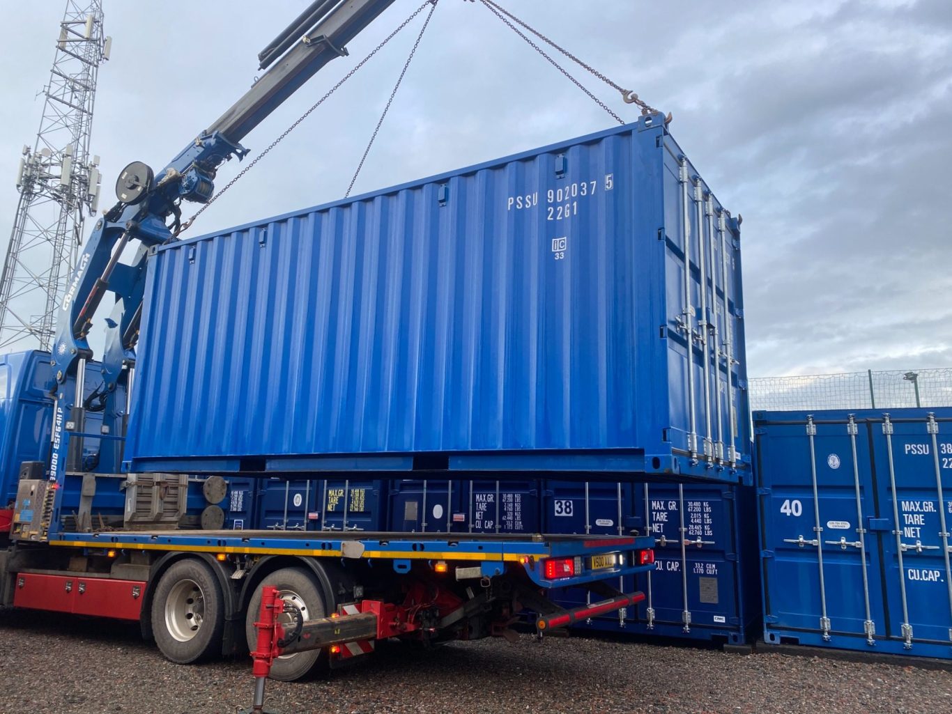 hiab on a storage depot