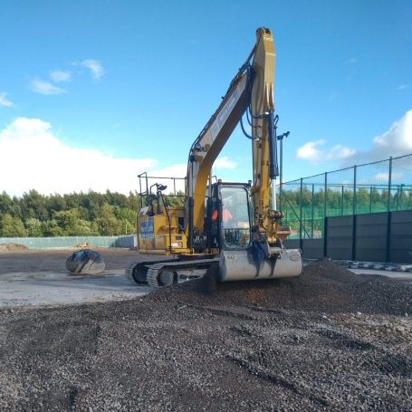 Large digger on industrial yard