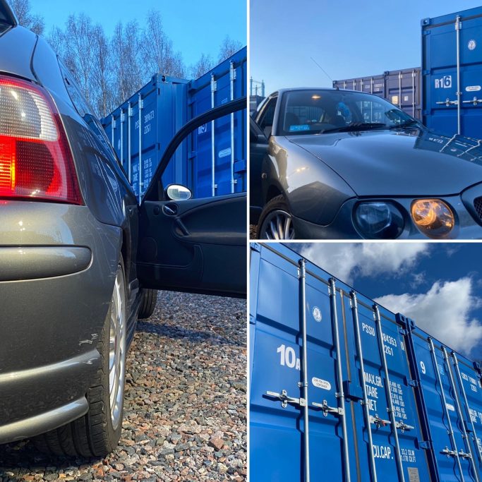 motor cars at a self storage facility