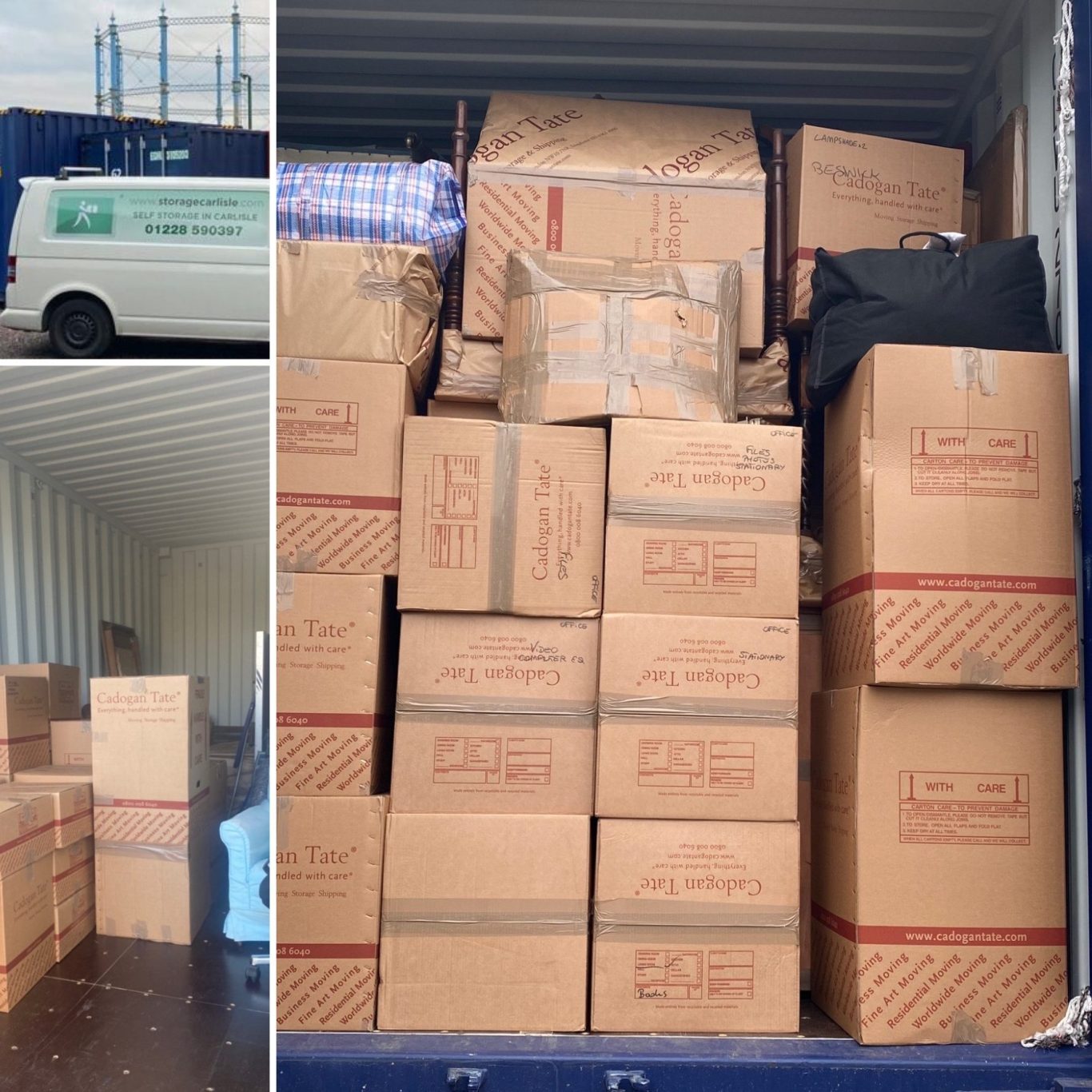 boxes inside a storage locker