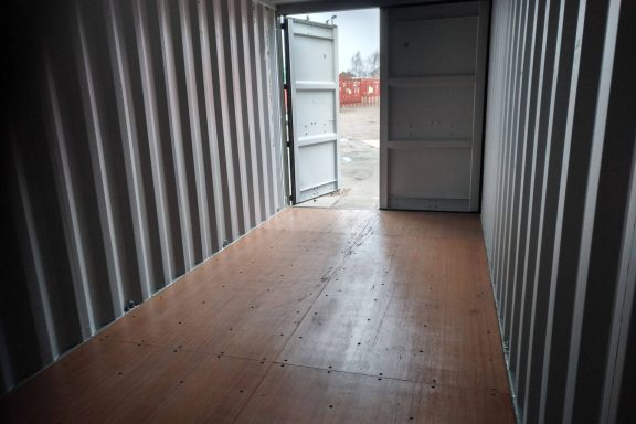inside of a shipping storage container