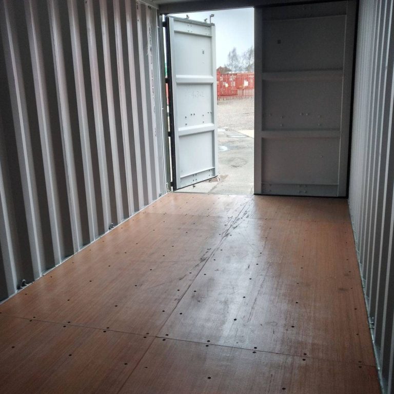 interior of a shipping container