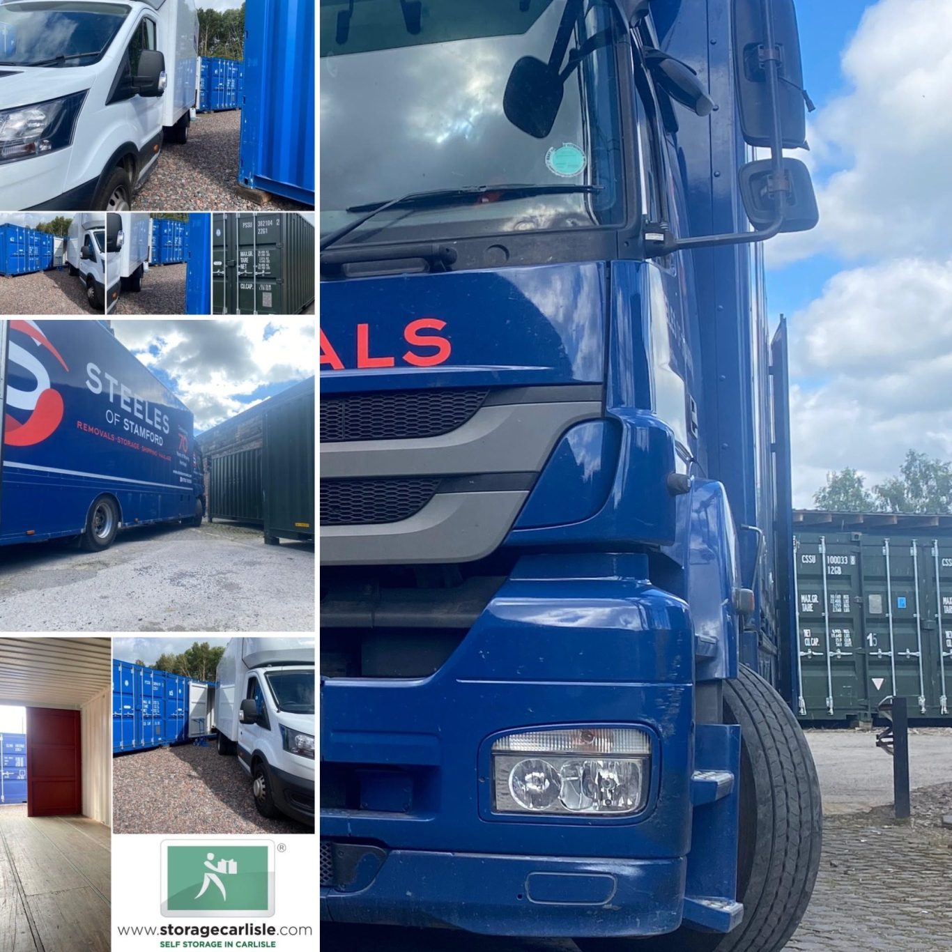 removal vans on self storage site in carlisle, cumbria