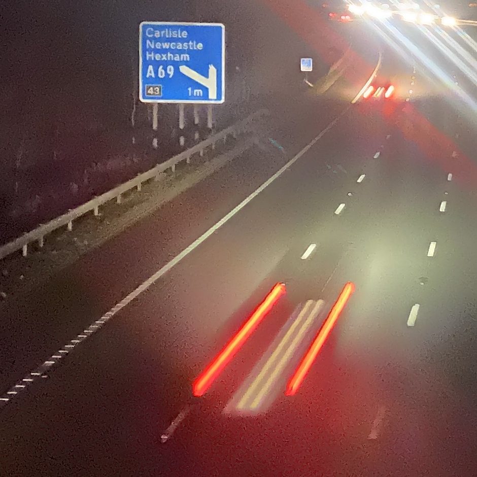 M6 motorway at night