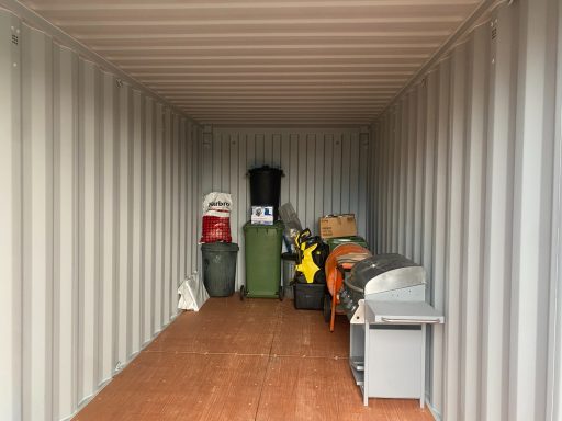 shipping container with goods inside