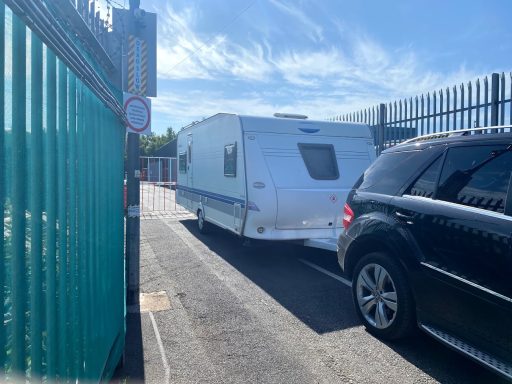 caravan being towed on a 4x4