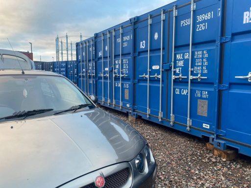 car at a self storage facility