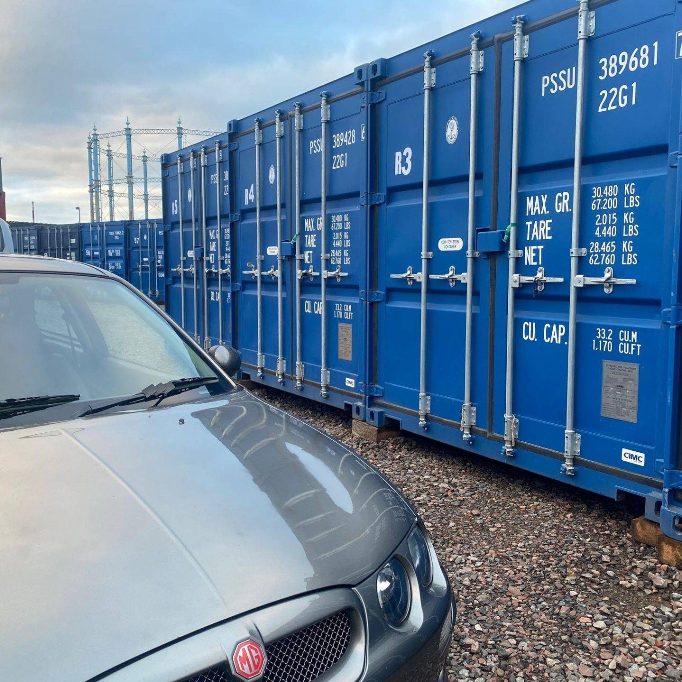 motor car delivering at a storage facility