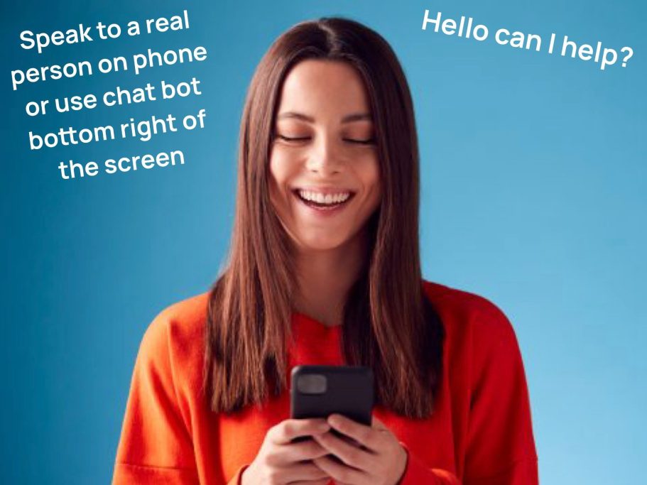 customer using a mobile phone