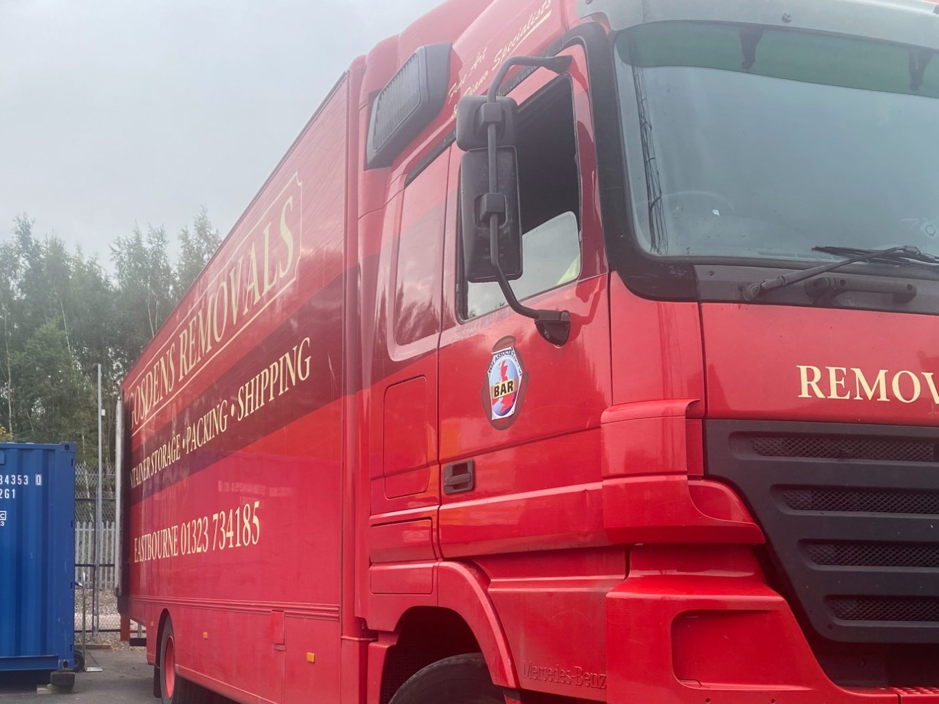 large furniture removal lorry parked