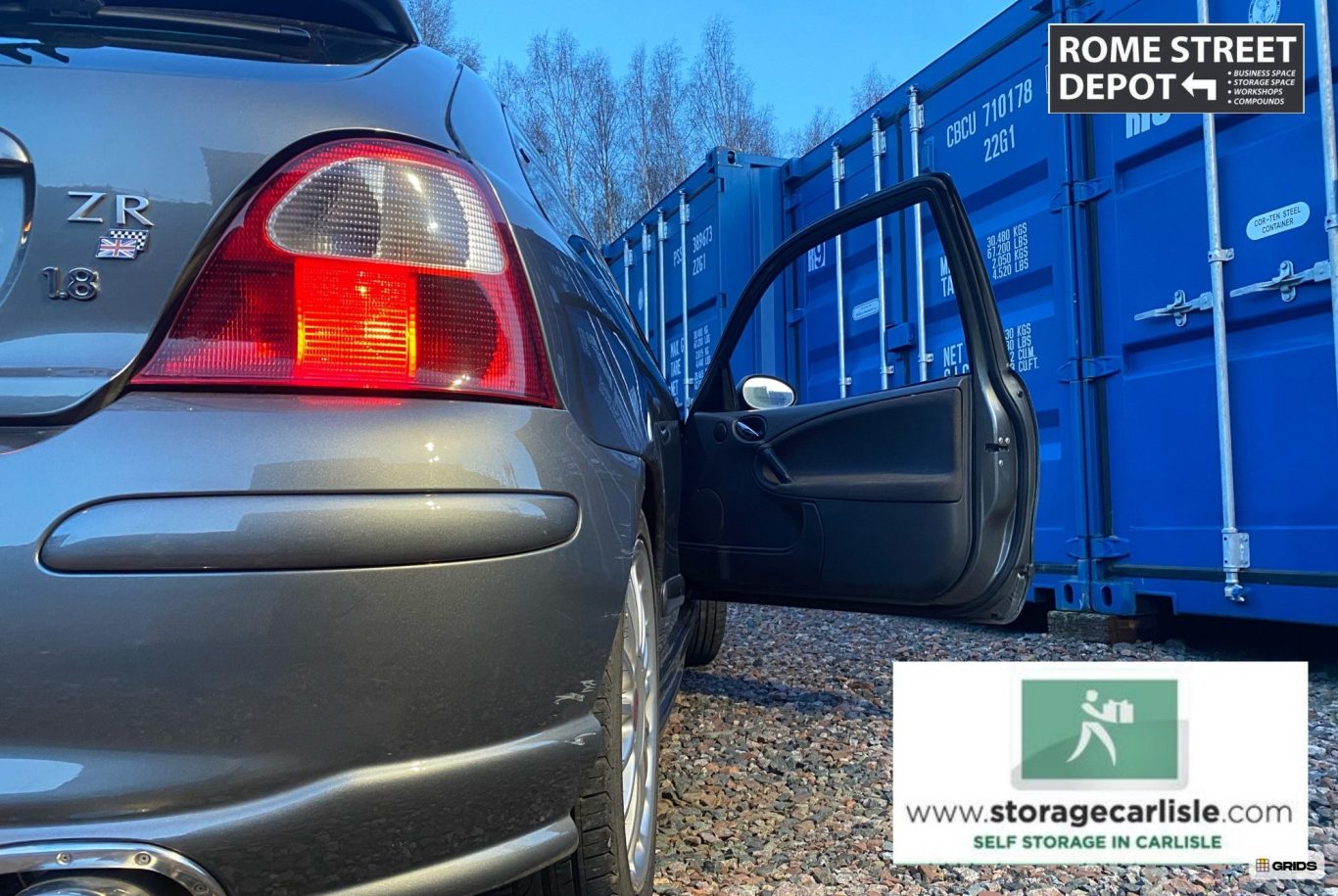 car at a storage site