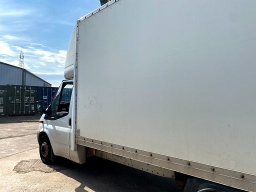 large white van unloading