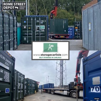 selection of storage containers and a lorry