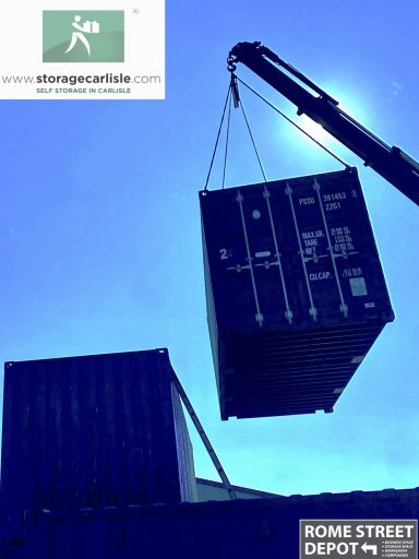 shipping container being sited