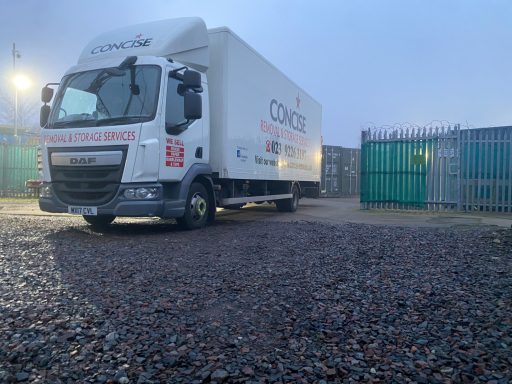 lorry removal vehicle about to unload contents