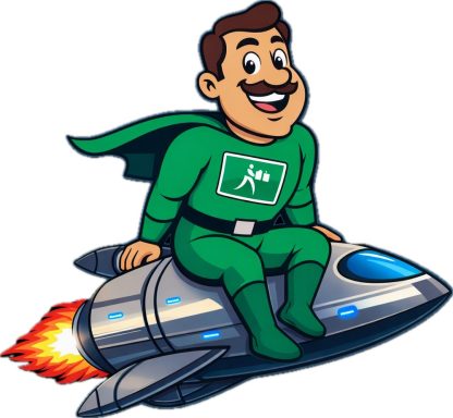 Captain Storage on his spaceship