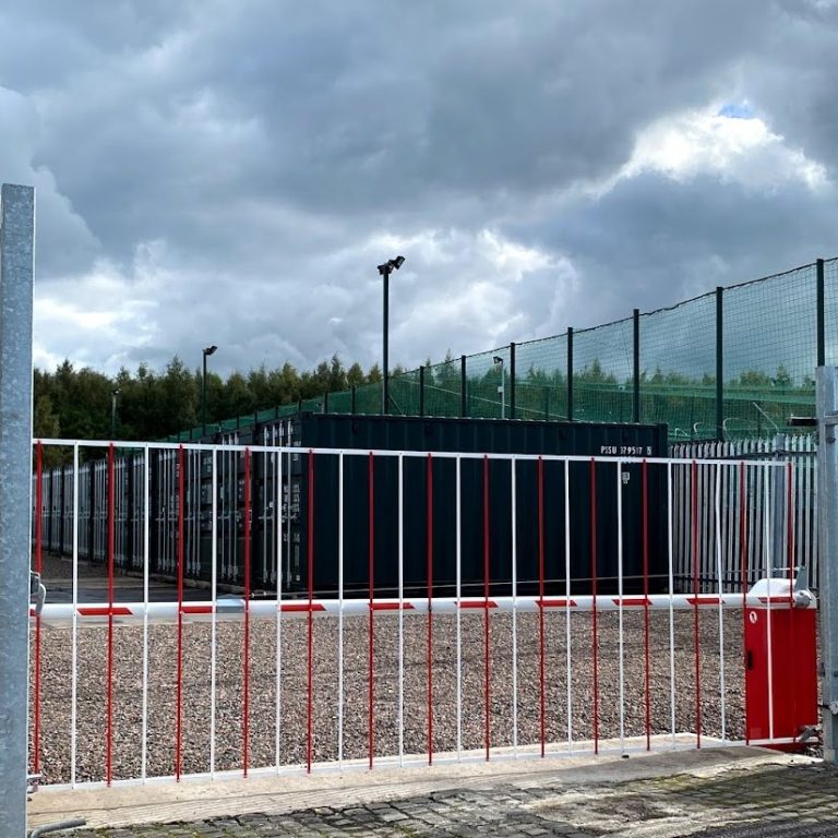 security barrier entry on to a storage depot