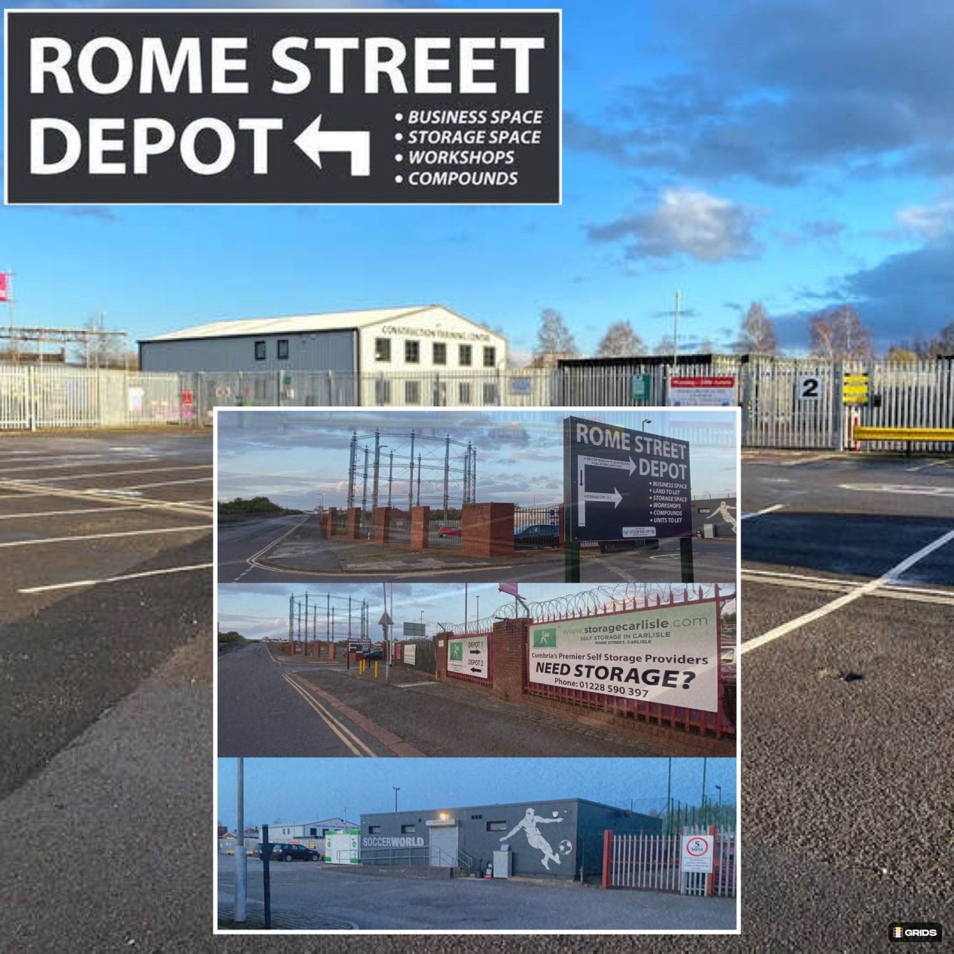 Rome Street depot car park and entrances